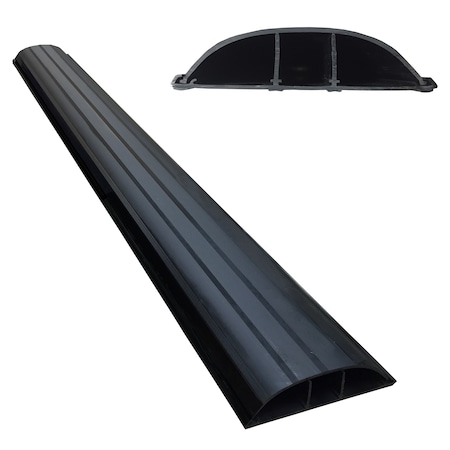 Electriduct Cable Protector, 1-3/8 in H, 4 ft L, 5-3/16 in W, 3 Channel, Black CC-CS-CLUB